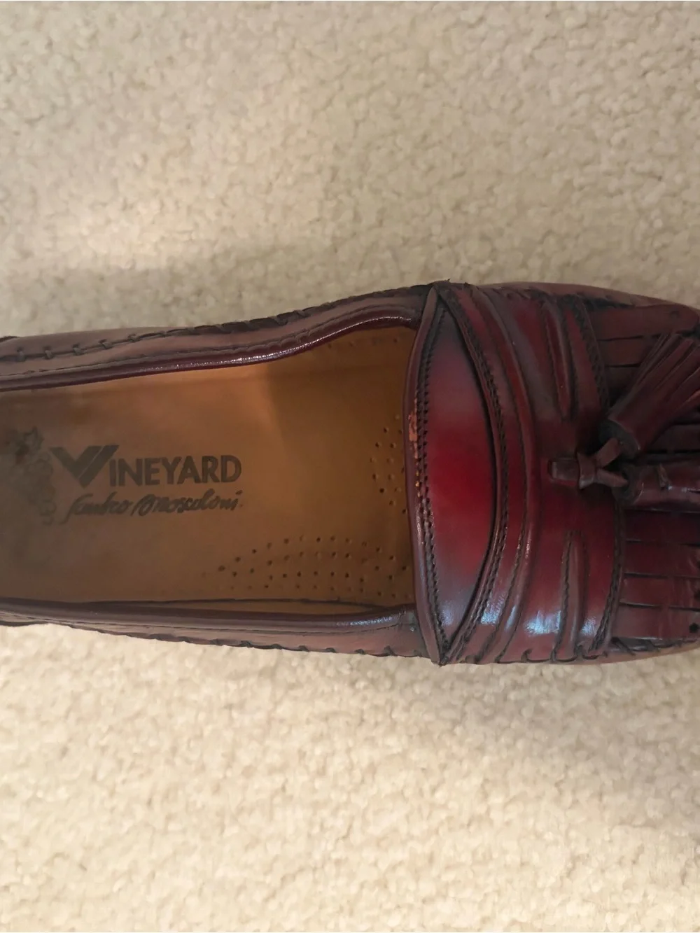 Men's Tassel Slip-On Loafers in Burgundy